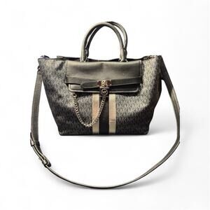 Michael Kors Hamilton Legacy Large Logo Stripe Belted Satchel